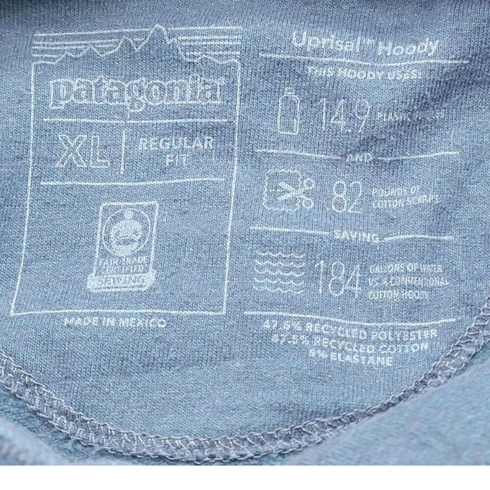 Patagonia Hoody Men XL Blue M Line Logo Ridge Uprisal Relax Fit Gorpcore Hiking - Picture 7 of 8